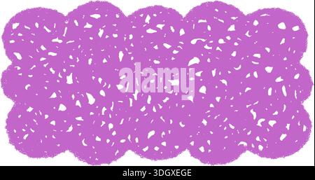 Groovy Crayon Scallop Rectangle Border Doodle Stock Vector