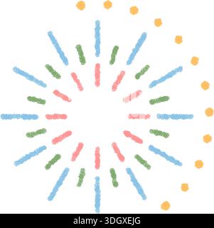 Chalk Festive Firework Starburst Pattern Stock Vector