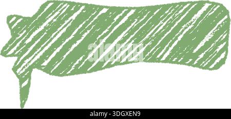 Green Wavy Chalk Speech Balloon Sketch Stock Vector