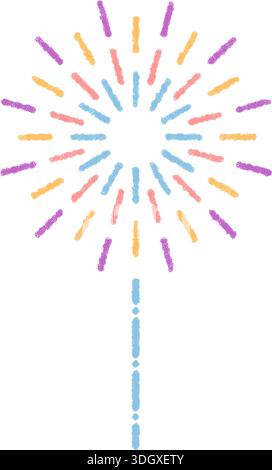 Festive Crayon Firework Burst Symbol Stock Vector