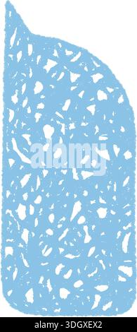 Blue Chalk Scribble Speech Balloon Rectangle Stock Vector