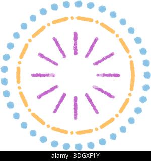 Chalk Firework Burst In Circle Stock Vector