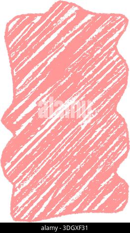 Pink Crayon Sketch Fluid Squiggle Box Stock Vector