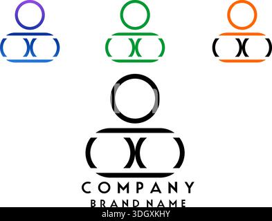 Modern corporate identity symbol, social community connection logo, vector illustration Stock Vector