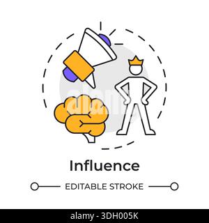 Influence multi color concept icon Stock Vector