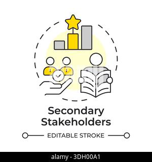 Secondary stakeholders multi color concept icon Stock Vector