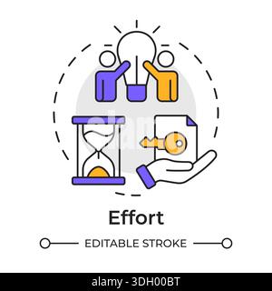 Effort multi color concept icon Stock Vector