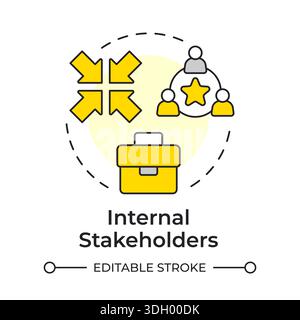 Internal stakeholders multi color concept icon Stock Vector