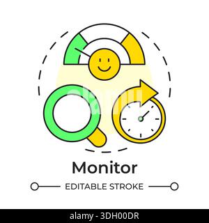 Monitor multi color concept icon Stock Vector