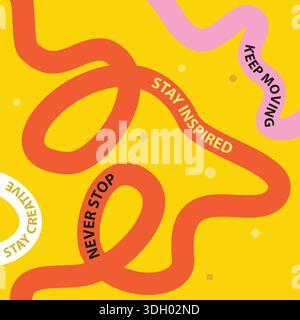 Vibrant abstract poster with flowing shapes in warm colors featuring colorful, fluid wavy lines for a dynamic, modern feel Stock Vector