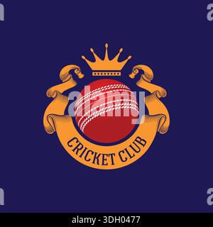 A Generic Cricket bat ball logo for a sports team or academy vector illustration template. Stock Vector