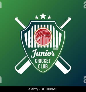 A Generic Cricket bat ball logo for a sports team or academy vector illustration template. Stock Vector