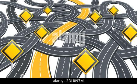 Business Concept with Road Infographics and Selected Way on Transparent ...