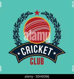 A Generic Cricket bat ball logo for a sports team or academy vector illustration template. Stock Vector