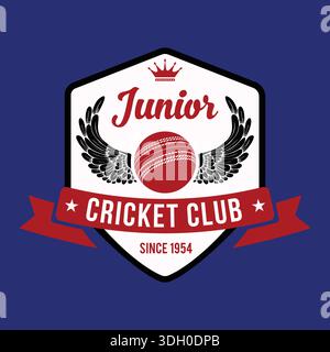 A Generic Cricket bat ball logo for a sports team or academy vector illustration template. Stock Vector