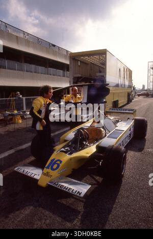 Renault F1 team testing at Paul Richard curcuit France in 1980
