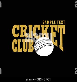A Generic Cricket bat ball logo for a sports team or academy vector illustration template. Stock Vector