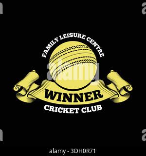 A Generic Cricket bat ball logo for a sports team or academy vector illustration template. Stock Vector