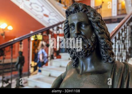 Gastouri, Greece - June 16, 2021: Statue of Zeus in Achilleion palace built for Elisabeth of Austria - Sisi, Corfu Island Stock Photo