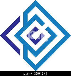 Abstract letter gc square linear geometric symbol vector Stock Vector