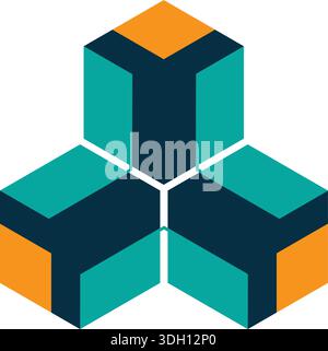 business cube logo design 3shape logo design box logos modern design Stock Vector