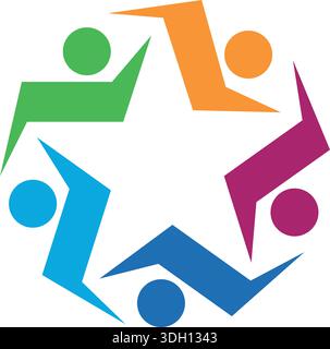 Community adoption care teamwork logo design Stock Vector