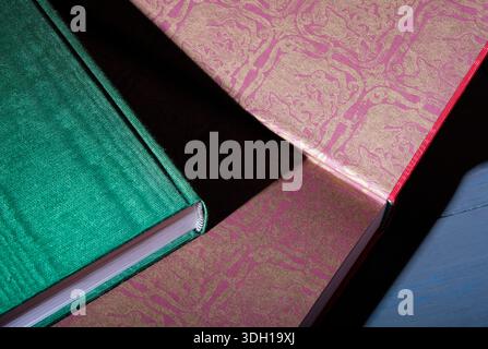 vintage book binding endpaper pattern design Stock Photo