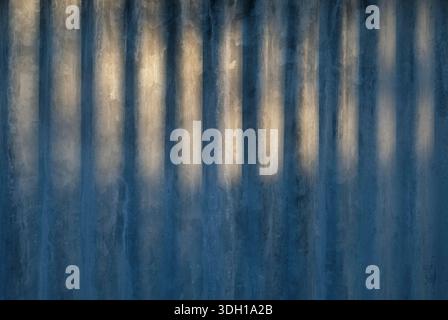 corrugated metal shed wall in garden, norfolk, england Stock Photo