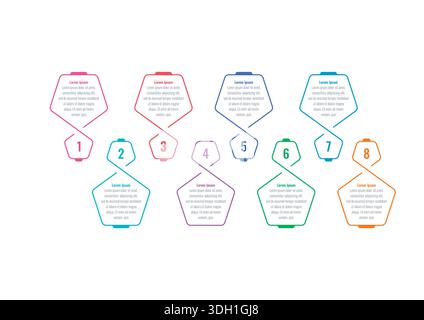 Illustration of Modern Business colorful infographic with title,elements, creative,shapes - vector Stock Vector