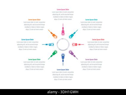 Illustration of Modern Business colorful infographic with title,elements, creative,shapes - vector Stock Vector