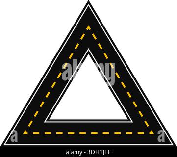 Triangular geometric shape with dashed line. Dotted triangle figure ...