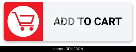 Add to Cart Button Graphic – Minimalist E-commerce Shopping Cart Icon and Call to Action Web Element for Online Retail Stock Vector