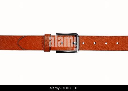 Leather belt isolated on white background Stock Photo