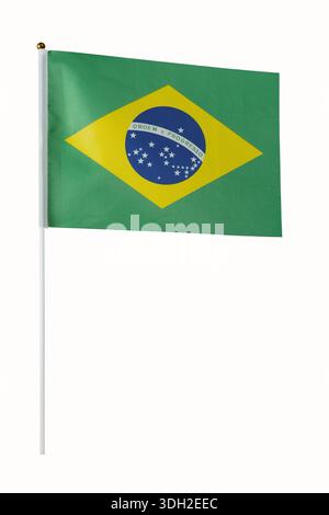 Brazilian flag on white background Stock Photo