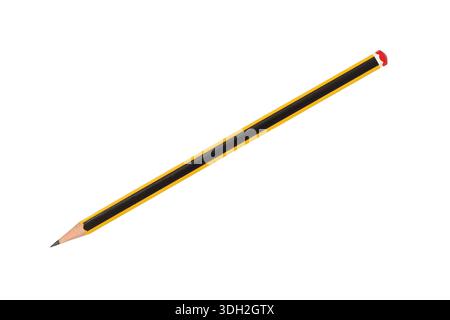 Orange-black pencil isolated on white background Stock Photo
