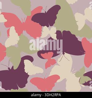 Butterflies seamless colourful pattern in a spotted style, vector illustration Stock Vector