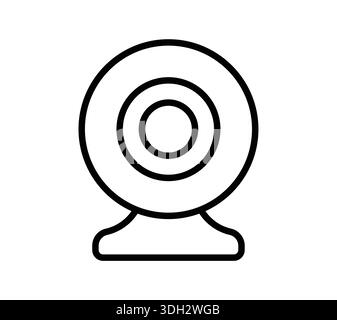 Minimalist line art graphic of a webcam, illustrating the concept of digital communication and online video interaction in a modern world. Perfect for Stock Vector