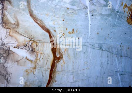 High-res close-up of cleanly cut semi-precious stone slab showcasing natural color variations and  textures. Perfect for interior design. Stock Photo