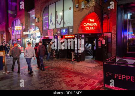 Liverpool, UK, January 10 2026: The Cavern Club, an iconic music venue on Mathew Street in the city centre. Famous for its connection with The Beatles Stock Photo