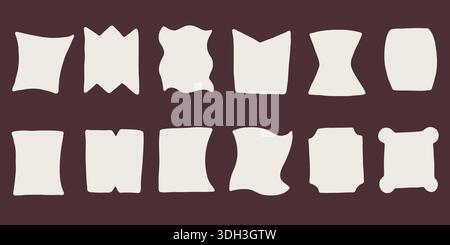 Abstract Wavy Square Shapes on Dark Background Stock Vector