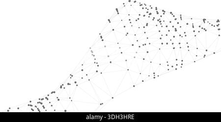 Minimal polygonal network backdrop featuring nodes linked by thin line structures in an abstract style. Stock Vector