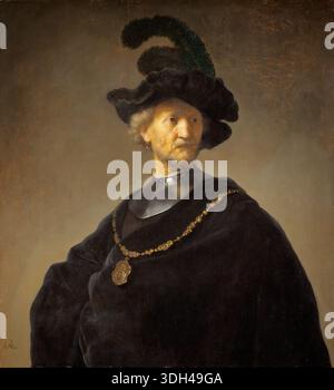 Rembrandt Study of an Old Man with a Gold Chain - GK 233 Stock Photo ...