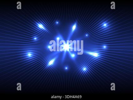 Abstract background with blue lightning explosion wave, stock vector Stock Vector
