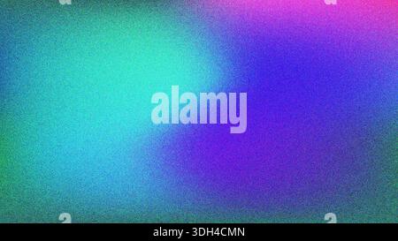 4K colorful grainy gradient background. Retro grainy gradient background noise texture effect summer poster design seamless colors teal abstract wave Stock Photo