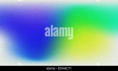 4K colorful grainy gradient background. Retro grainy gradient background noise texture effect summer poster design seamless colors teal abstract wave Stock Photo