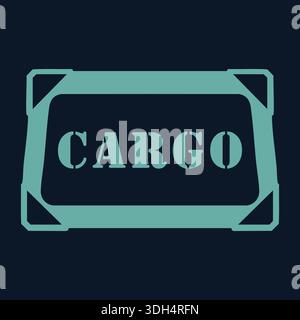 Soft teal label frame with rounded corners and bracket like corner cuts on a dark navy background. Stock Vector