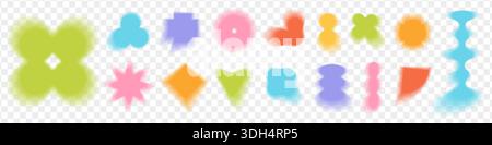 Abstract geometric blurred gradient shapes set. Stock Vector