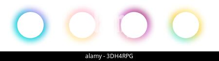 Shining circle frame with gradient isolated on white background. Fluid vivid color gradients Stock Vector