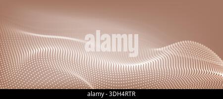 Light 3d wave vector illustration. Technology concept for landing page or presentation Stock Vector