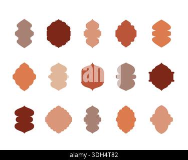 Islamic vector shape collection. Arabic door and window trendy color Stock Vector